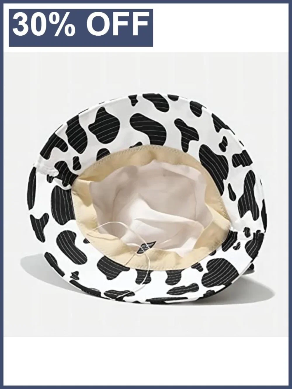 Cow Print Bucket Hat with Cute Horn Ears Unisex Beach Sun Hat